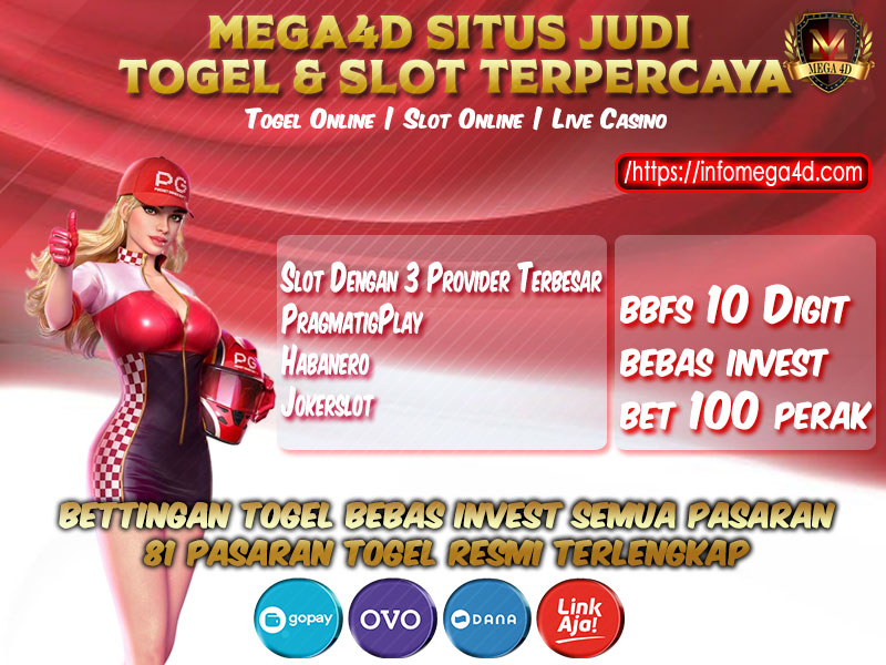 Mega4D merupakan Situs Togel Online & Slot Online di Indonesia. Dengan menyediakan berbagai macam permainan yang seru dan menarik di Mega4D, maka kalian tidak perlu ragu lagi untuk bergabung dan bermain bersama kami situs judi online terpercaya yang akan membayar berapapun kemenangan kalian