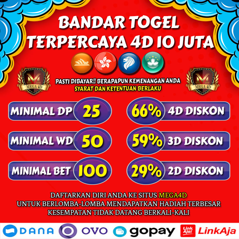 Mega4D Bandar Togel Terpercaya Dan Terbaik 4D 10 Juta No.1 Diindonesia